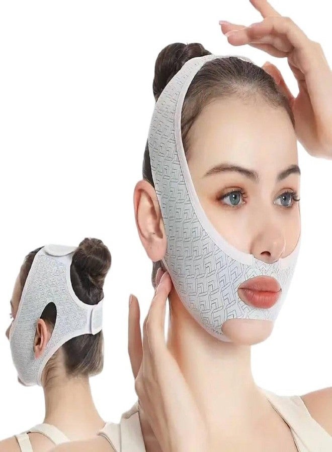 KRIPESH Facial Slimming Belt, Double Chin Reducer Reusable V-Shape Face Mask for Men & Women Facial Shaped UP Lift Belt, Slim Cheeks Lifting Jaw Line Shaper Anti Wrinkle Strap Elastic Face - Image 1