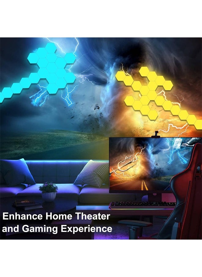 Generic - LED Light Panels Hexagon Lights Smart RGB LED Wall Lights App & Remote Control Gaming Lights Music Sync Hexagon Light Panels DIY Geometry Ambience Lighting for Gaming Room Bedroom Streaming 6 Panels - Image 1