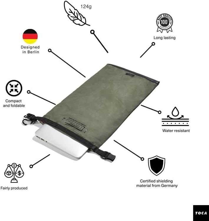 TOCA 13 Laptop Protective Case Faraday Bag Card Blocking Anti-Trace Sleeve Data Blocking Laptop Bag - Image 3