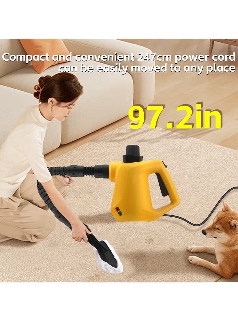 ET-LIFE Steam Cleaner, 1000W, High Temperature Kills 99.99% of Viruses & Bacteria, with 9pcs Accessory, for Kitchen Sofa Bathroom Car Window，3 Bar Steam Pressure, 250ml Capacity - Image 1