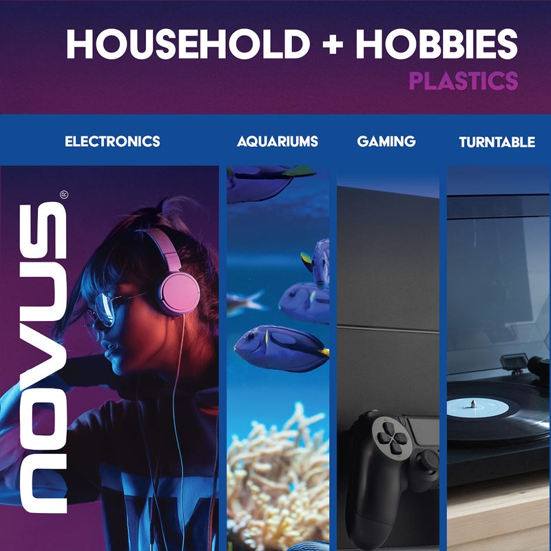 NOVUS نوفوس-بي كي 1-8 أونص-بي إم، تنظيف البلاستيك وتلميعه #1، مزيل الخدوش الدقيقة #2، مزيل الخدوش الثقيلة #3، وحزمة أصدقاء التلميع، زجاجات سعة 8 أونصات - Image 5