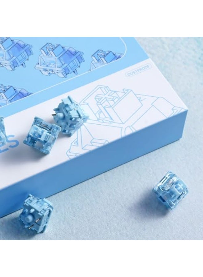 V3 Cream Blue Pro Keyboard Switch with Dustproof Stem for Mechanical Gaming Keyboard, 5-Pin 45gf Tactile Switches (45pcs) - Image 4