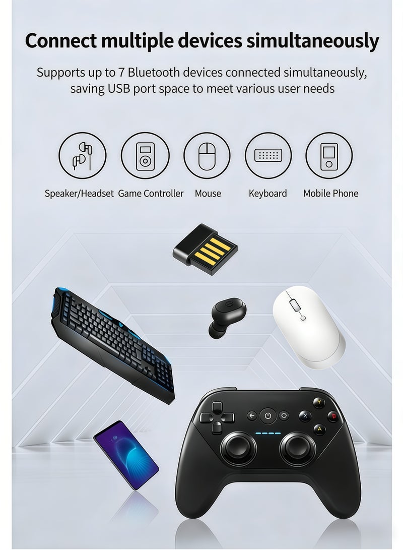 أورييل مستقبل بلوتوث 5.1 عبر منفذ USB، يعمل بنظام التوصيل والتشغيل، متوافق مع أنظمة Windows 11/10/8.1/7، ومناسب للاستخدام مع لوحات المفاتيح/الفئران/سماعات الرأس. - Image 5