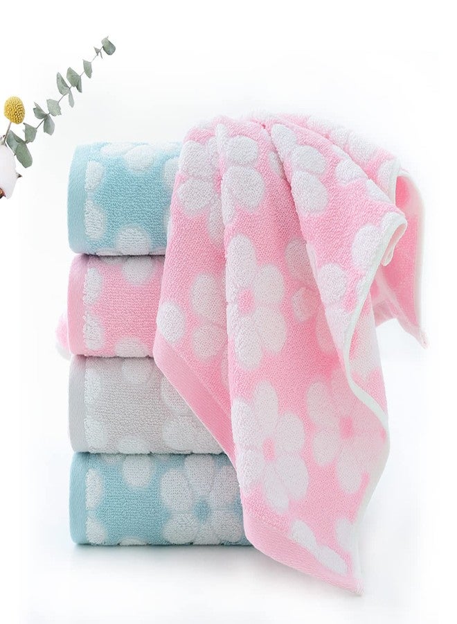 Pidada Hand Towels Set of 2 Floral Pattern 100% Cotton Soft Absorbent Decorative Towel for Bathroom (Pink) - Image 2