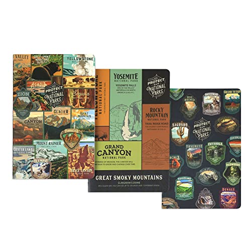 Lantern Press Protect Our National Parks, 3-Pack Notebook Journal Set with Unique Artwork on Each Cover - Image 1