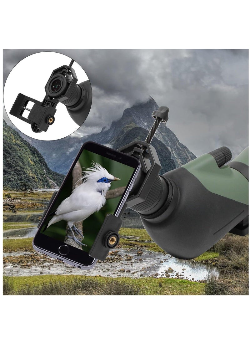 Universal Telescope Phone Mount, Quick Aligned Telescope Smart Phone Adapter Holder, Compatible with Spotting Scope, Telescope, Microscope, Monocular, Binocular, Fit All Brands of Smartphones