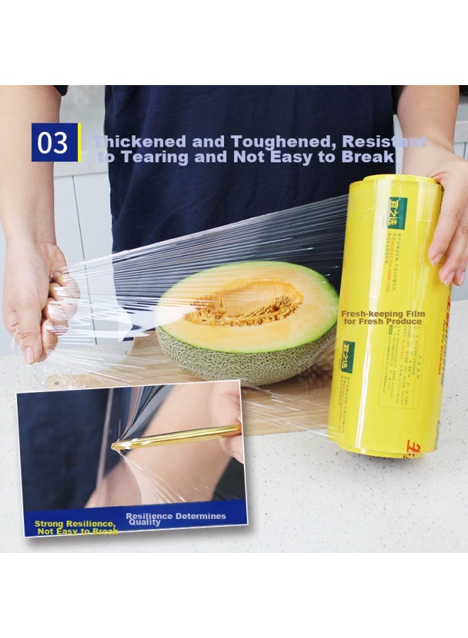 Yessel Yizhixuan Cling Film, Extra Large Roll, 45cm X 300 Yards, Commercial Use, For Food And Fresh Produce, Supermarket, Disposable, Kitchen Pvc Wrapping Film - Image 2