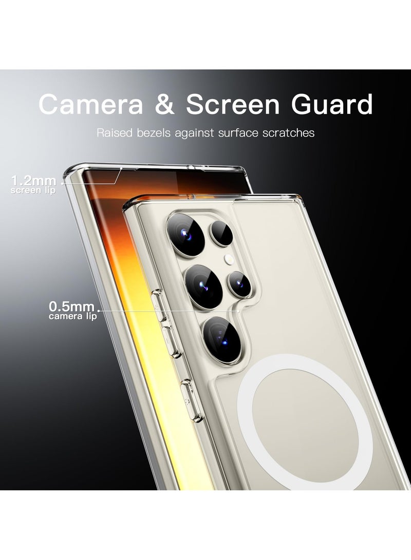 Magnetic Case Cover for Samsung Galaxy S23 Ultra, Compatible with MagSafe,Anti-Yellowing Crystal Clear Shockproof Protection Back Cover, Ultra Slim Strong Magnet Phone Shell Case for Samsung Galaxy S23 Ultra - Image 5