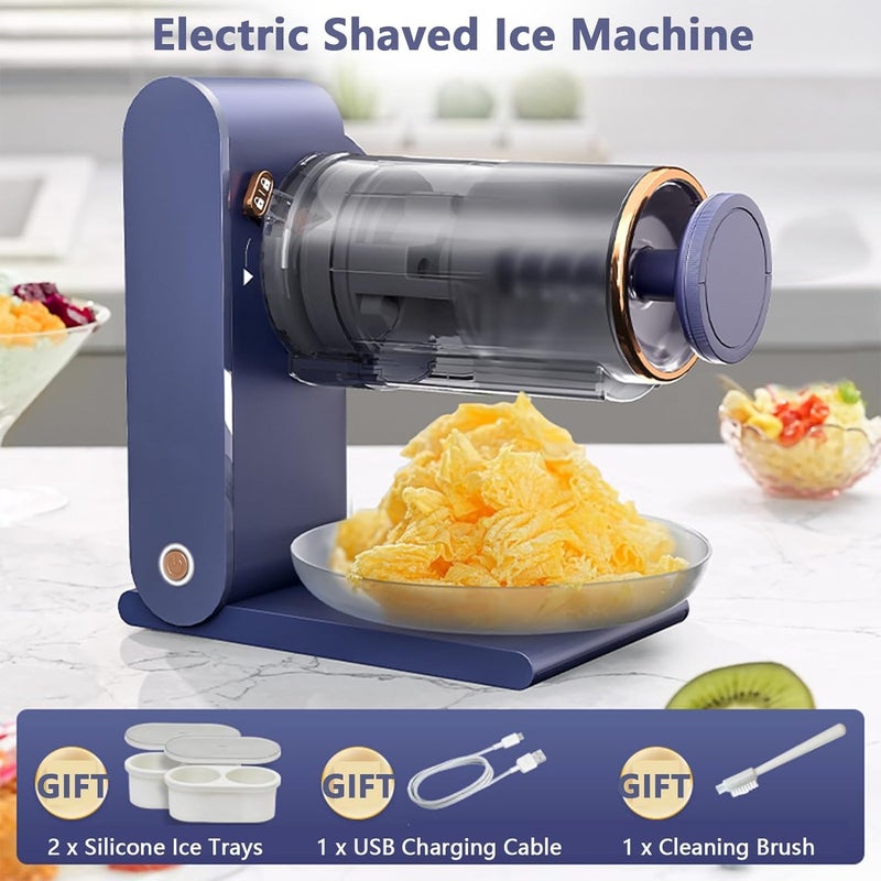 TORIOX Small Electric Shaved Ice Crusher for Quick Slush Ice Machine Summer Electric Slush Machine Continuous Ice Shaved Ice Machine for Home, Outdoor and Commercial Use - Image 4