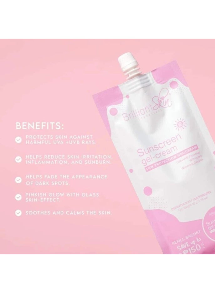 Brilliant Skin Sunscreen Gel-Cream 50g - UVA & UVB Protection - Lightweight Daily Sunscreen - Image 4