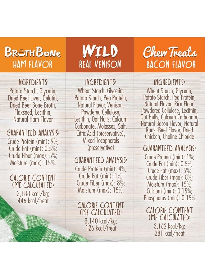 Nylabone Healthy Edibles Natural Dog Chews Long Lasting Ham, Bacon, & Venison Flavor Treats for Dogs, Medium (5 Count) - Image 4