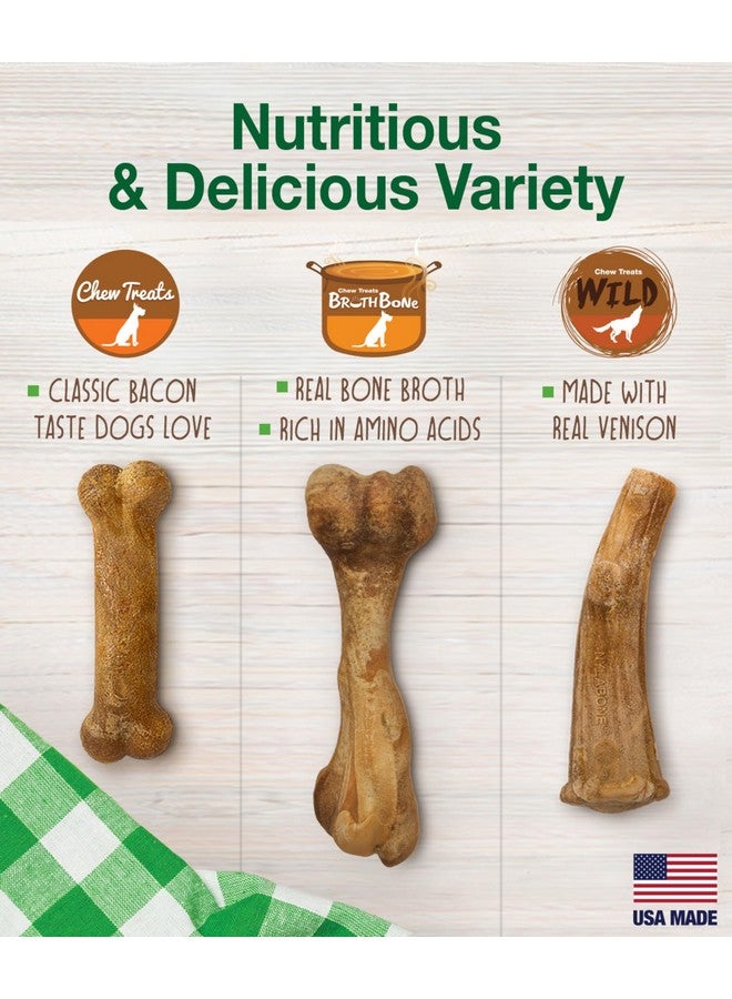 Nylabone Healthy Edibles Natural Dog Chews Long Lasting Ham, Bacon, & Venison Flavor Treats for Dogs, Medium (5 Count) - Image 2