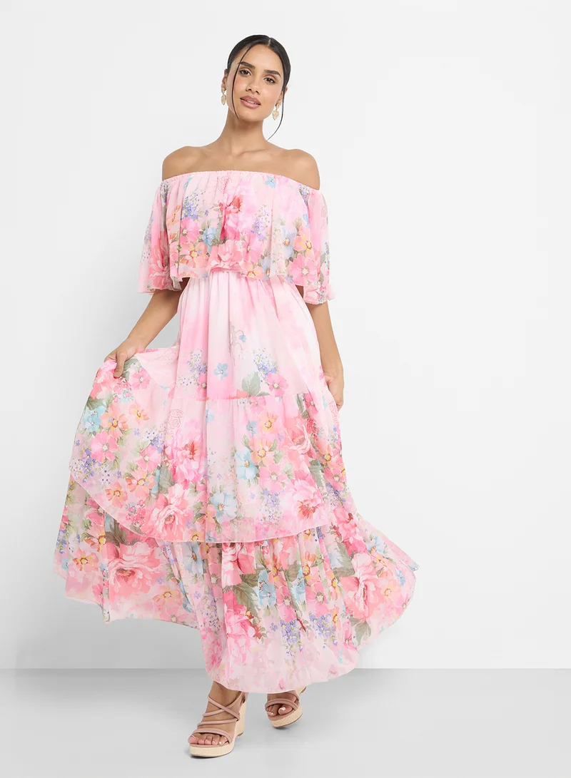ELLA Floral Chiffon Dress