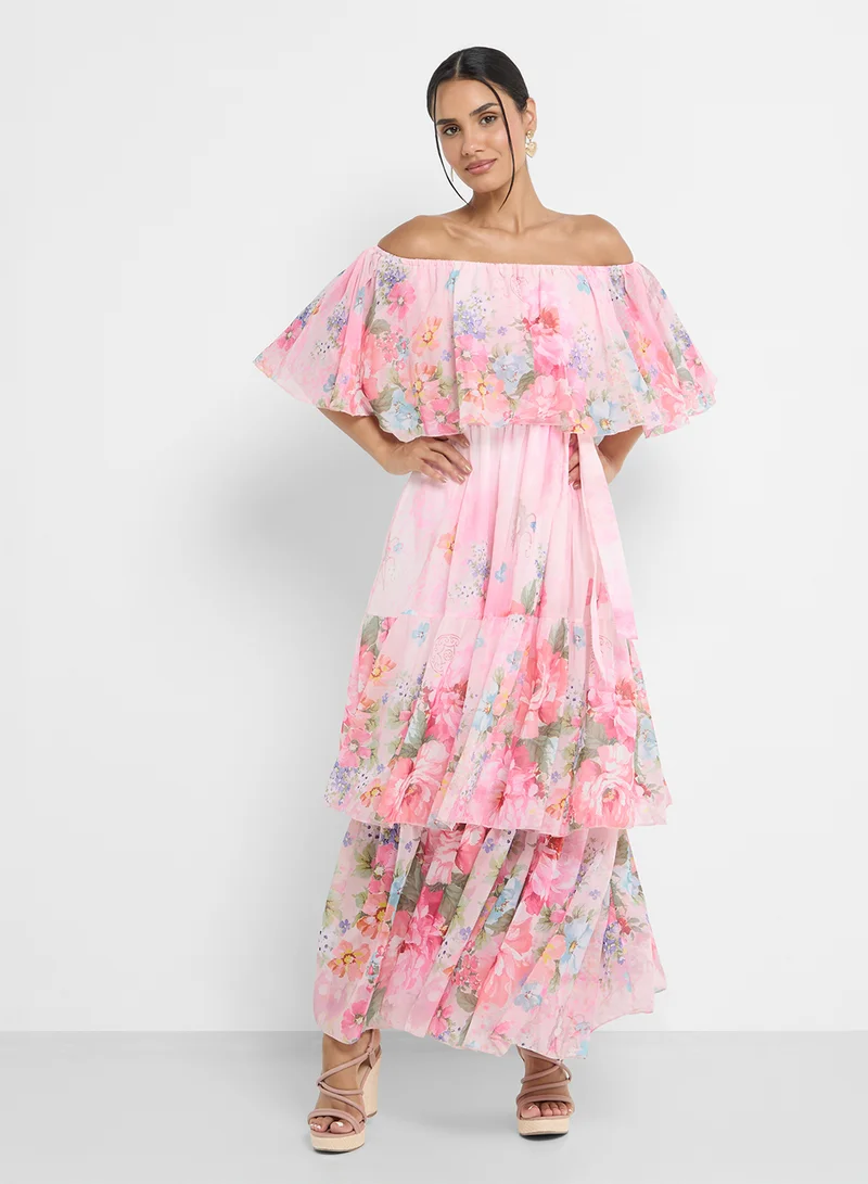 ELLA Floral Chiffon Dress