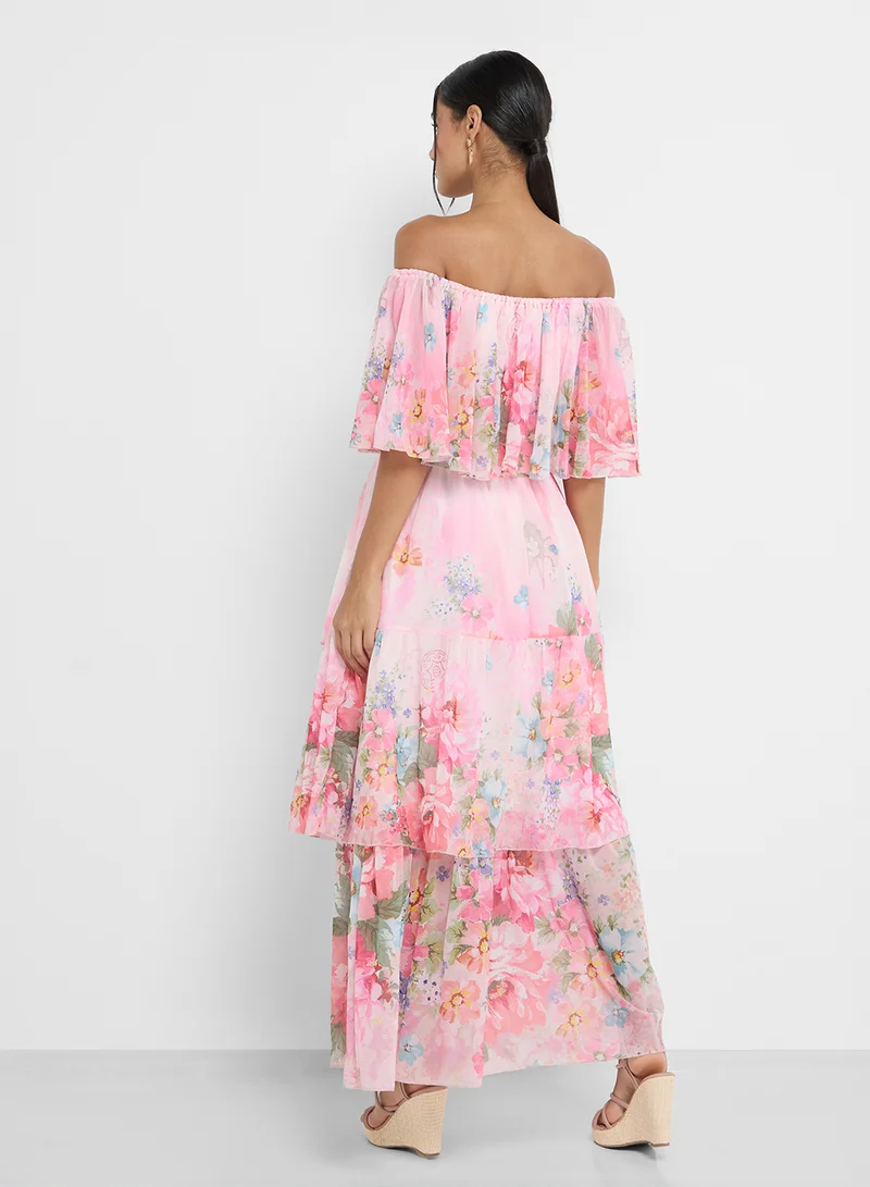 ELLA Floral Chiffon Dress
