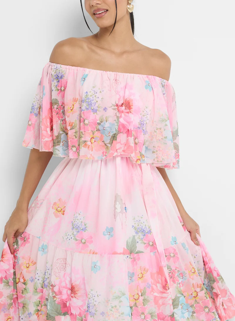 ELLA Floral Chiffon Dress