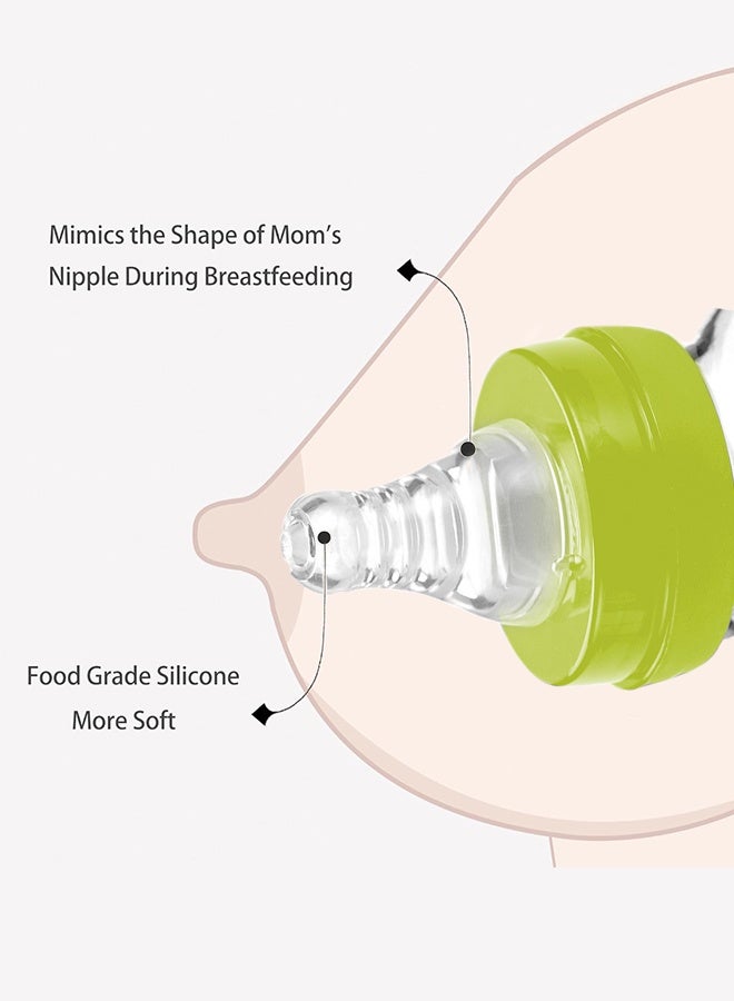 Baby Feeding Bottle Set, 6 Pack of Bottles with Lids, BPA-Free PP Material, Anti-Colic Design, Easy-Grip Bottles, Newborn Essentials(60ml+150ml+260ml) - Image 4