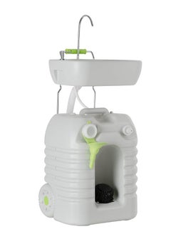Albawadi Portable Camping Hand Wash Sink Foot Pump With 45L Water Tank Wheels Dispenser Adjustable Height Size  - Image 1