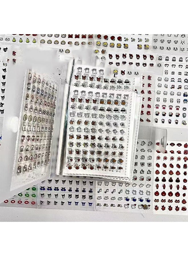 إم إكس إن 2400 قطعة من الملصقات الصغيرة ذاتية اللصق مع كتاب تخزين ملصقات فنية للأظافر للأطفال والمراهقين، ملصقات كمبيوتر محمولة وردية لطيفة لزجاجات المياه وحقيبة الهاتف - Image 4