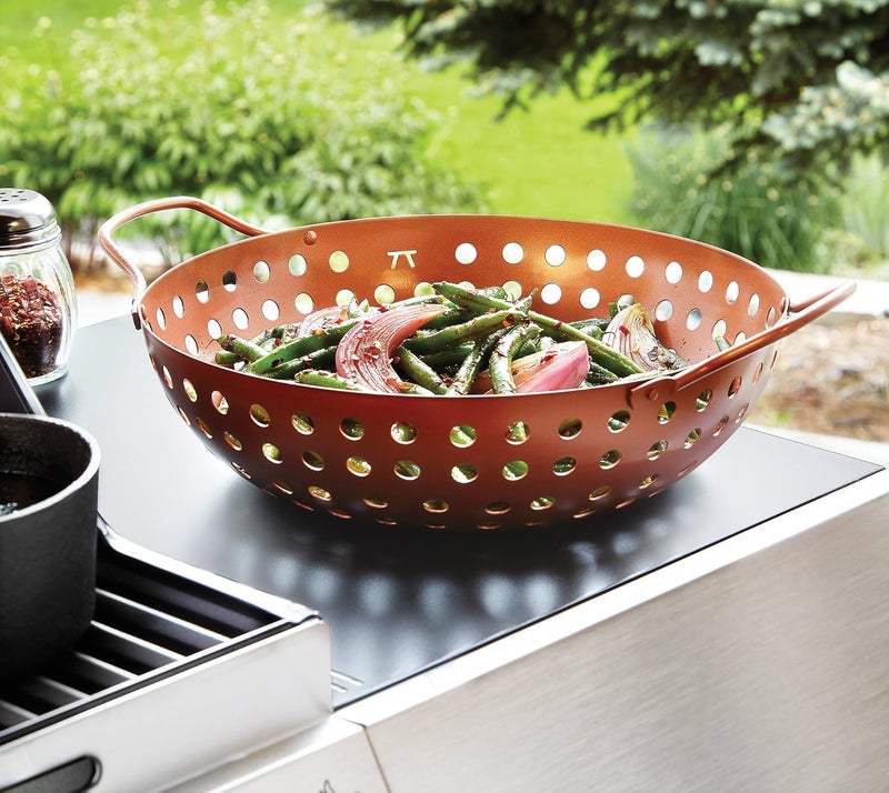 Outset QN70 Round Grill Wok, Copper Non-Stick - Image 3