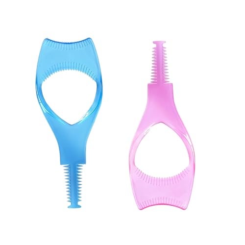 vipolish 2 Pcs Eyelash Comb Tool Dual Ended Mascara Applicator with Upper and Lower Lash Separator Professional Makeup Tools for Women Girls (Pink + Blue) - Image 1