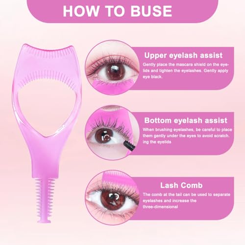 vipolish 2 Pcs Eyelash Comb Tool Dual Ended Mascara Applicator with Upper and Lower Lash Separator Professional Makeup Tools for Women Girls (Pink + Blue) - Image 3