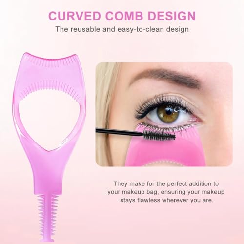 vipolish 2 Pcs Eyelash Comb Tool Dual Ended Mascara Applicator with Upper and Lower Lash Separator Professional Makeup Tools for Women Girls (Pink + Blue) - Image 5