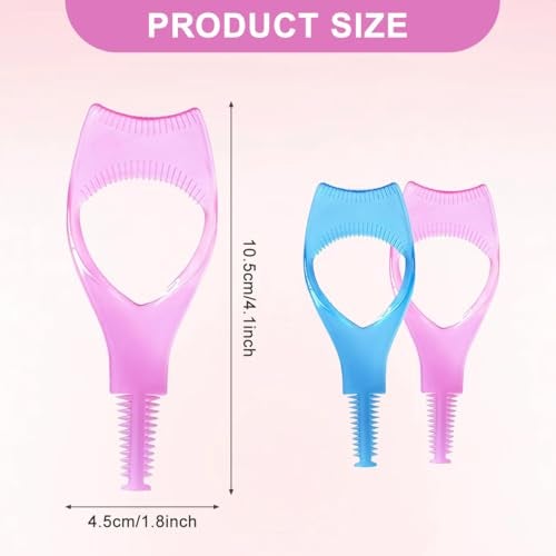 vipolish 2 Pcs Eyelash Comb Tool Dual Ended Mascara Applicator with Upper and Lower Lash Separator Professional Makeup Tools for Women Girls (Pink + Blue) - Image 2