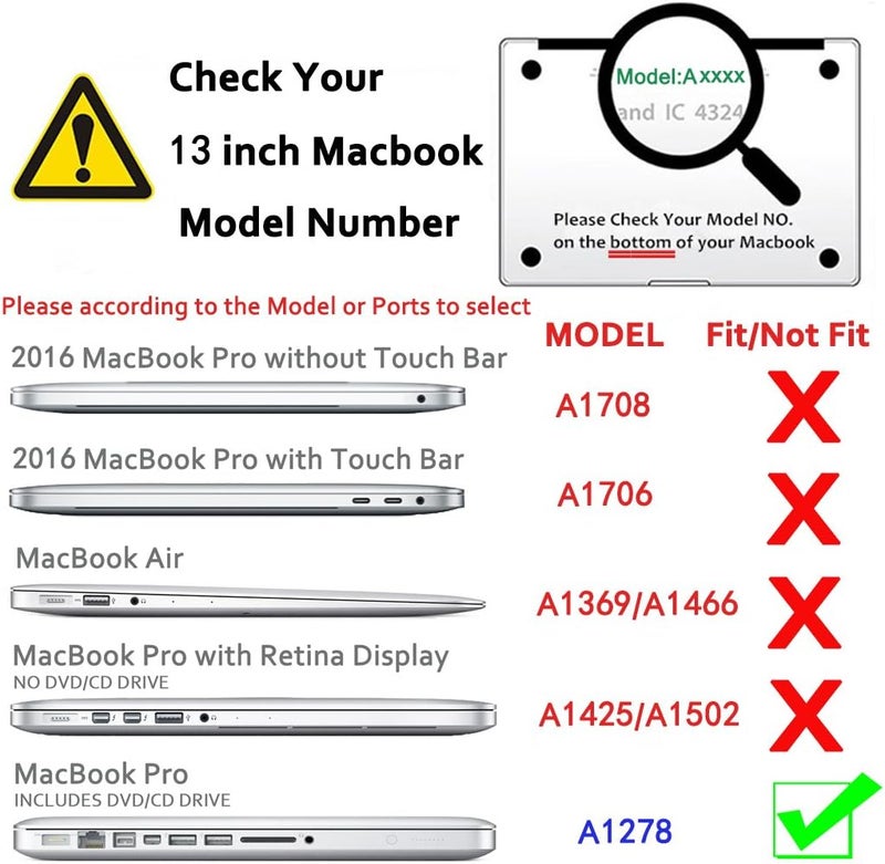 سيفن لاين متوافق مع حافظة Macbook Pro 13.3 غير لامعة ناعمة الملمس صلبة لـ 2010-2012 Macbook Pro 13 بوصة A1278 (CD-Rom) بدون شاشة Retina مع غطاء لوحة مفاتيح تخطيط EU/UK، أزرق عميق - Image 2