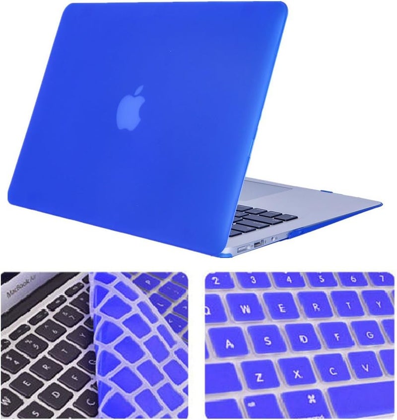 سيفن لاين متوافق مع حافظة Macbook Pro 13.3 غير لامعة ناعمة الملمس صلبة لـ 2010-2012 Macbook Pro 13 بوصة A1278 (CD-Rom) بدون شاشة Retina مع غطاء لوحة مفاتيح تخطيط EU/UK، أزرق عميق - Image 1