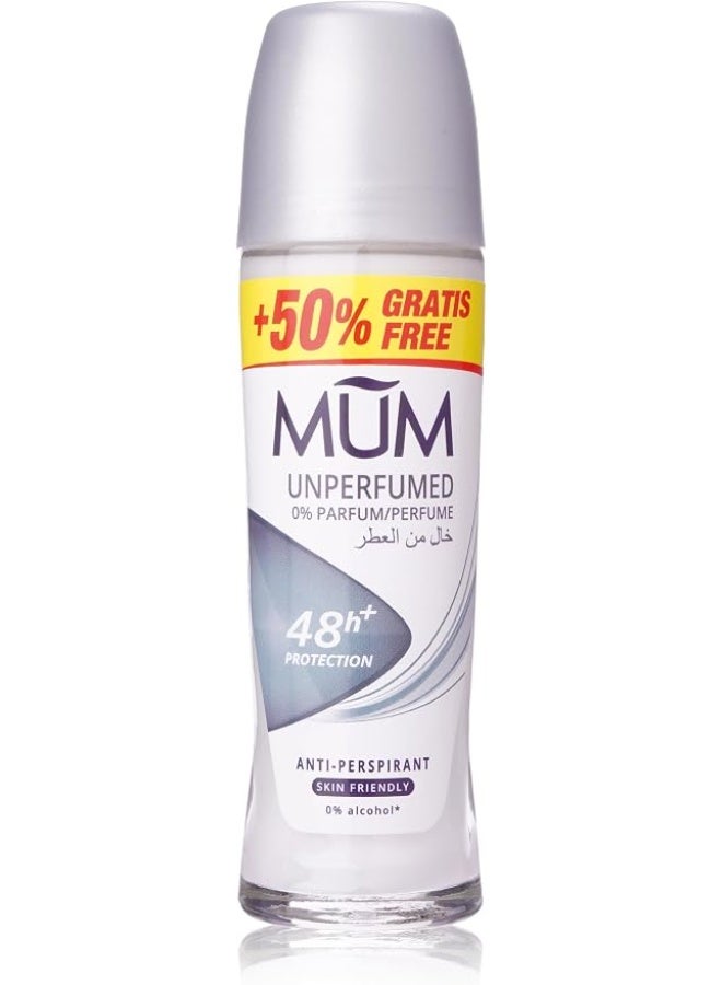 MUM Unperfumed Roll-On Deodorant 75 ml - 48h Protection - Image 1
