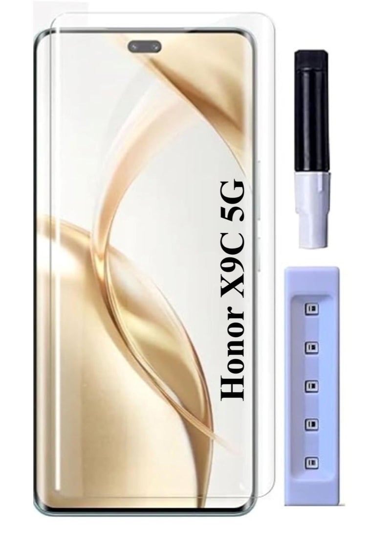 MUDISO Honor X9C Screen Protector Full Glue Edge-to-edge Tempered UV Glass Fingerprint Compatible Anti Scratch 9H hardness for Honor X9C - Image 1