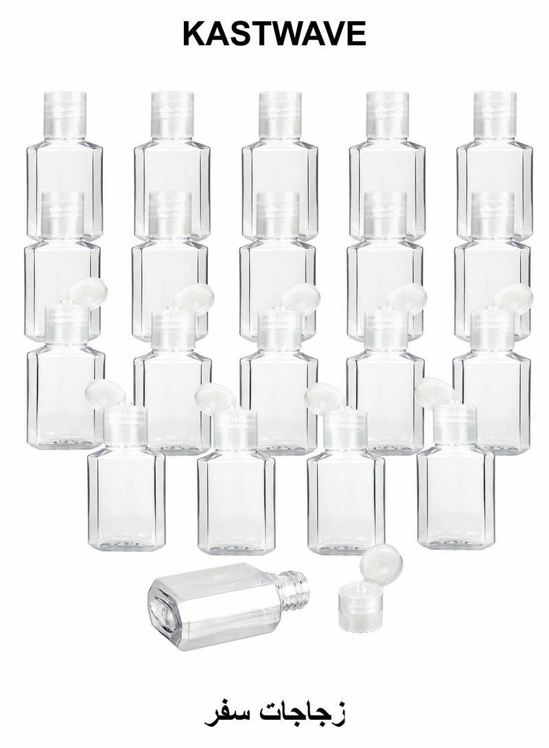 KASTWAVE Travel Plastic Bottles, Clear with Flip Cap Portable Empty Hand Sanitizer, Refillable Reusable Bottles Squeezable Toiletry/Cosmetic Bottles - Image 1