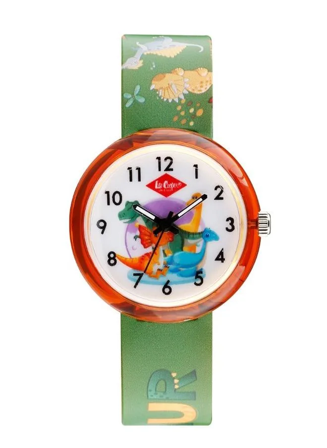 لي كوبر Lee Cooper Kids PC21S Movement Watch, Analog Display and Silicone Strap - LC.K.4.777, Green