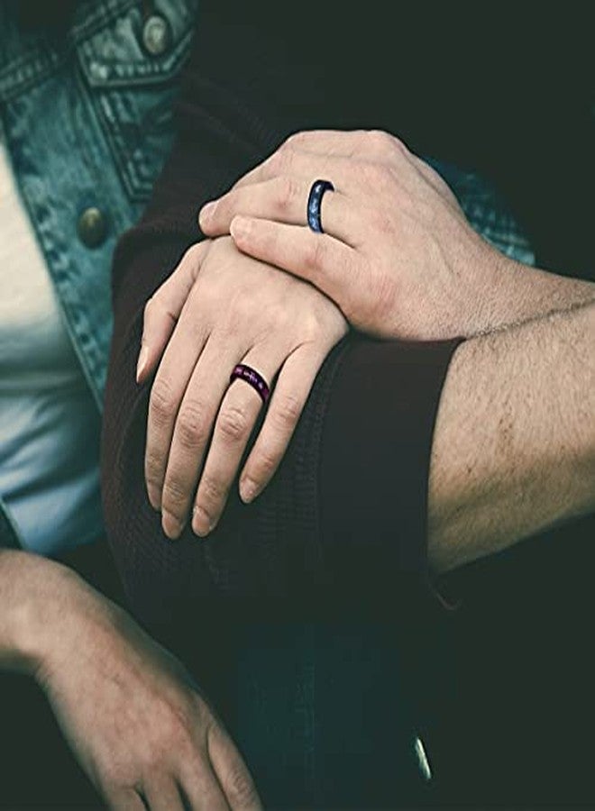 Tobestu Fashion 2-Tones King Ring, Black Blue, Matching Couples Wedding Band Engagement Valentines Jewelry for Men Y1314-2D (size 9) - Image 3