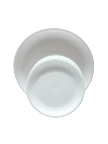 Everbuy® Round Colorful Set of Dinner and Snacks Plates Set for Families, Daily Use, Parties, Unbreakable, Kid Friendly, Microwave Safe, Dishwasher Safe - White (Service for 4) - Image 2