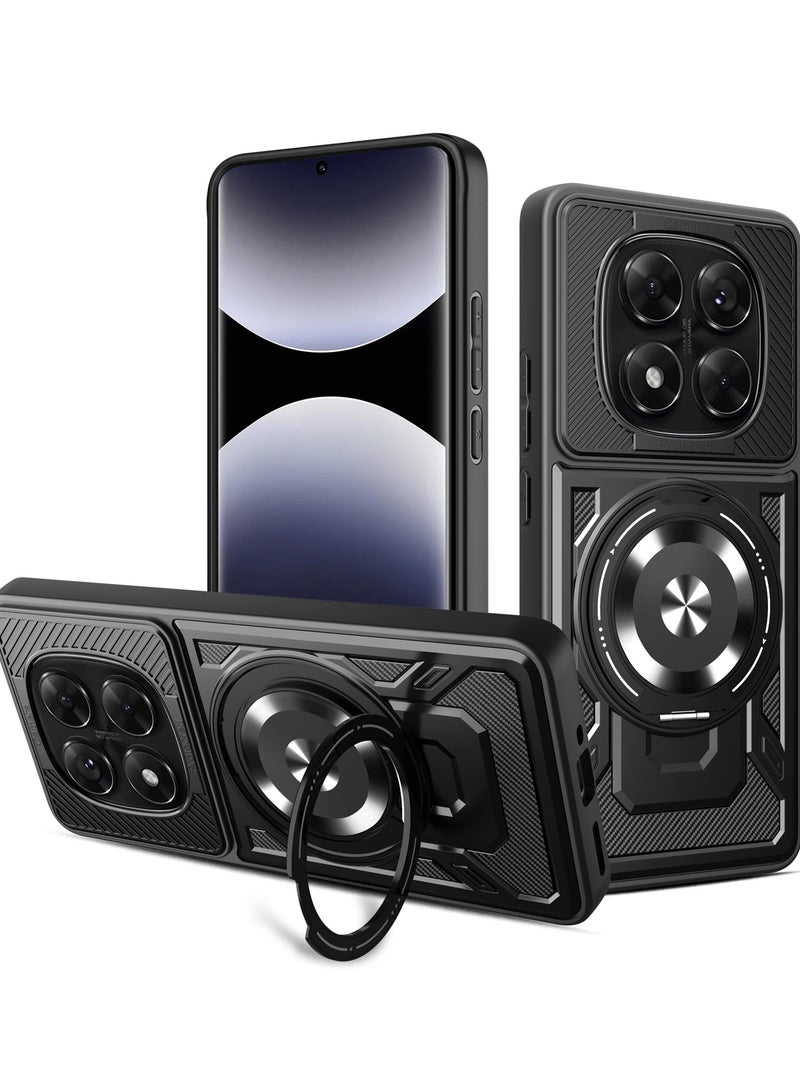 Case Cover Shock Resistant Protect Camera TPU + PC Compatible with Redmi Note 14 Pro Plus 5G (Black) - Image 1