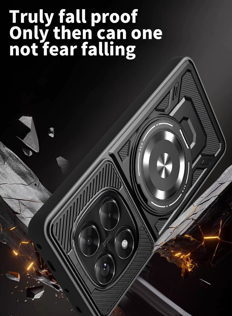 Case Cover Shock Resistant Protect Camera TPU + PC Compatible with Redmi Note 14 Pro Plus 5G (Black) - Image 3