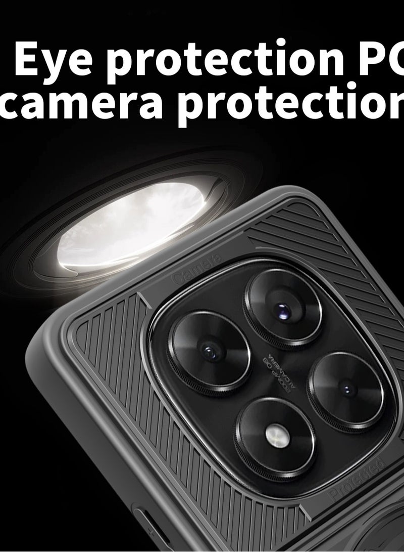 Case Cover Shock Resistant Protect Camera TPU + PC Compatible with Redmi Note 14 Pro Plus 5G (Black) - Image 4