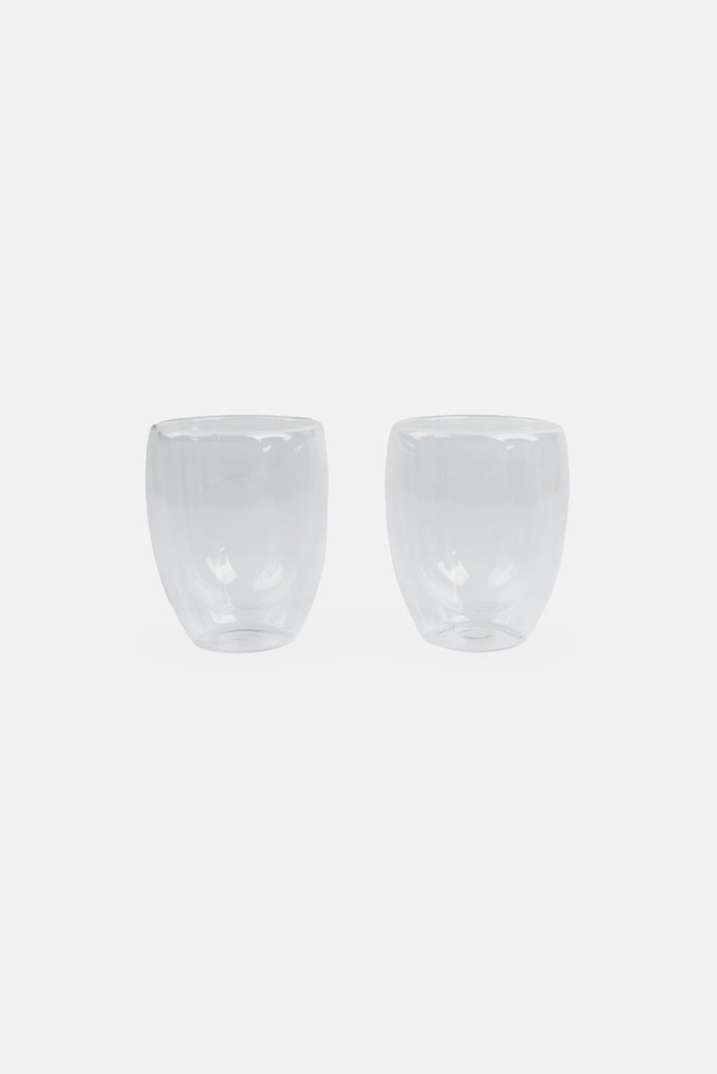 Nanette lepore 2 Piece Double-Walled High Borosilicate Glass Cup Set 350 ml, Transparent  - Image 1
