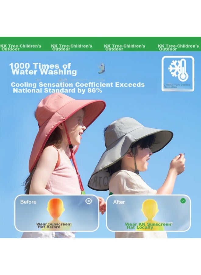 Kocotree Children's Sun Protection Hat, Uv-resistant Baby Sun Hat, Summer Boys Girls Sun Visor, Beach Wide-brimmed Hat - Image 3