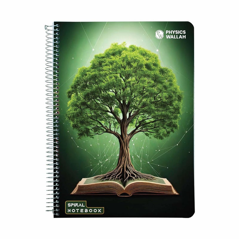 PW Physics Wallah A4 Size 300 Pages Spiral Binding Notebook | Ruled Register Notebooks for Students & Office | Plastic cover Spiral Register for Writing & Note-Taking - Image 1