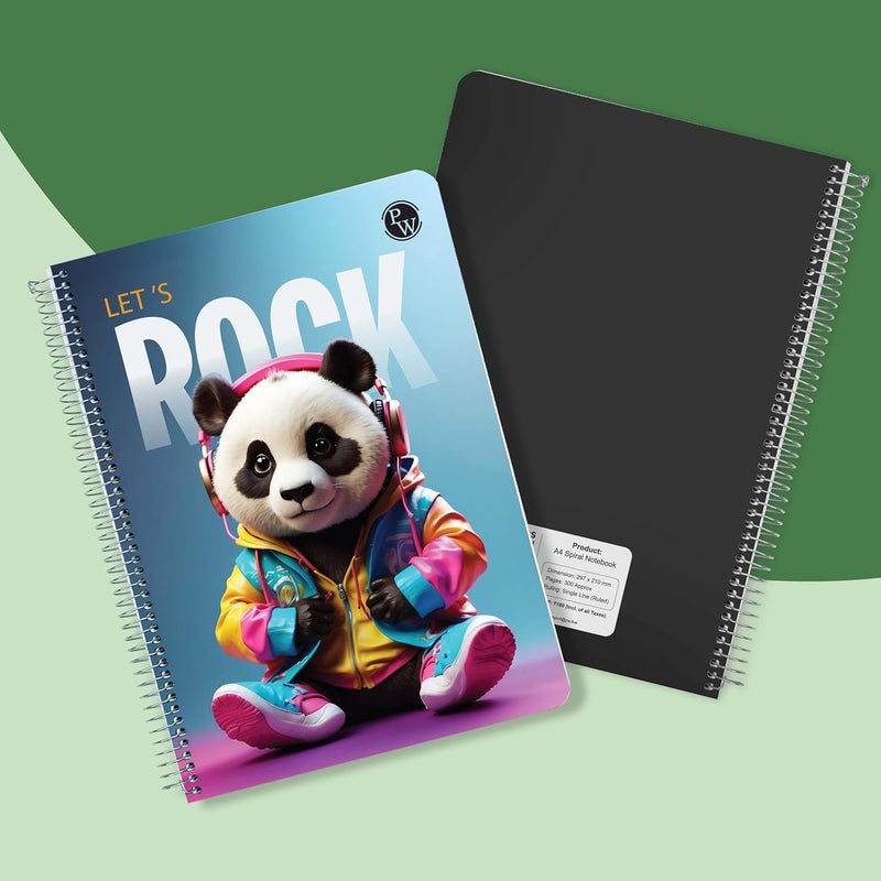 PW Physics Wallah A4 Size 300 Pages Spiral Binding Notebook | Ruled Register Notebooks for Students & Office | Plastic cover Spiral Register for Writing & Note-Taking - Image 5