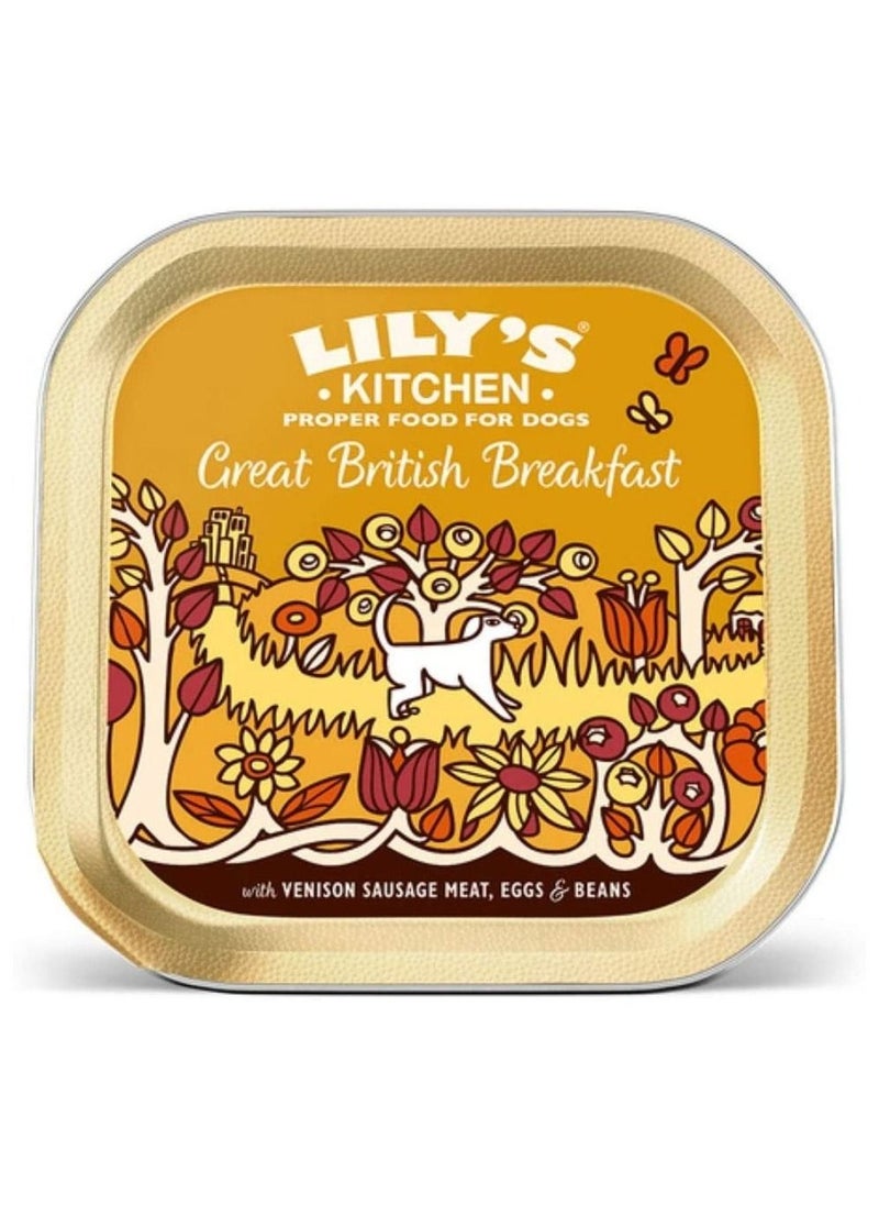 Lily's Kitchen - Great British Breakfast with Venison Sausage Meat, Eggs and Beans Dog Wet Food 150g - Image 1