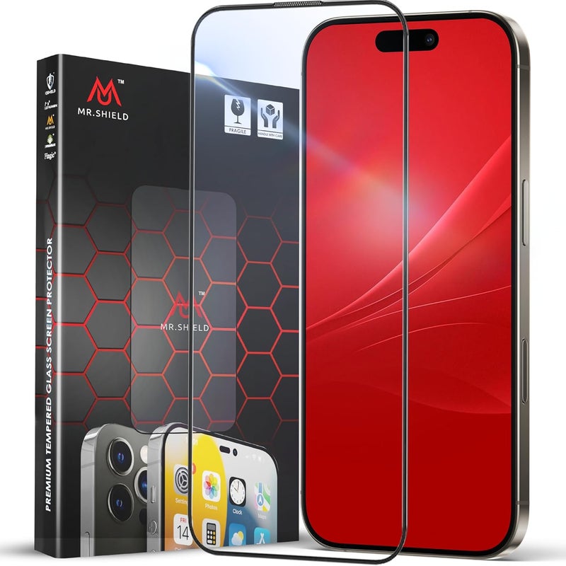 Mr Shield Mr.Shield Top-Notch HD+ Tempered Glass Screen Protector Guard Compatible for iPhone 14 Pro Max, 9H Hardness, Anti-Static, Case-Friendly, Easy Installation Kit – 1 Pack - Image 1
