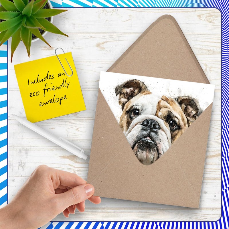 Stuff4 بطاقة عيد ميلاد Stuff4 Bulldog للرجال والنساء - سلالات الكلاب - بطاقة عيد ميلاد سعيد للعم والأخ وابن العم والصديق، بطاقات تهنئة بعيد الميلاد مقاس 5.7 بوصة - Image 5