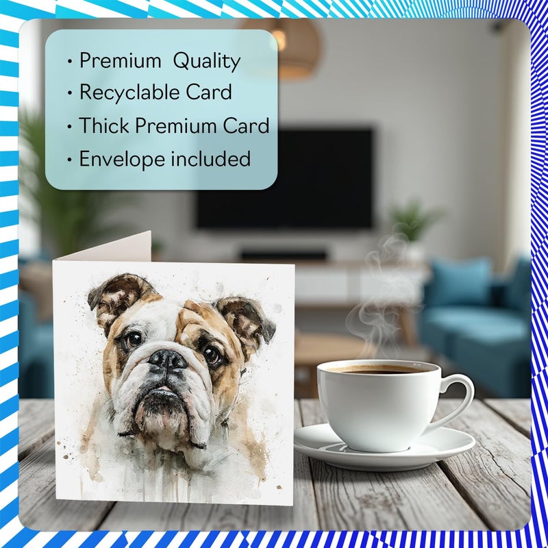 Stuff4 بطاقة عيد ميلاد Stuff4 Bulldog للرجال والنساء - سلالات الكلاب - بطاقة عيد ميلاد سعيد للعم والأخ وابن العم والصديق، بطاقات تهنئة بعيد الميلاد مقاس 5.7 بوصة - Image 3