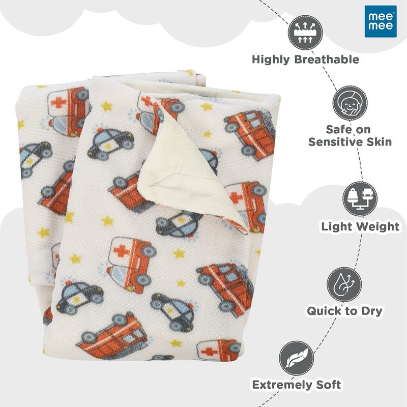 Mee Mee Cotton Soft Double Layer Reversible Baby Blanket (Red) (305.0Mm L X 71.0Mm W) - Image 2