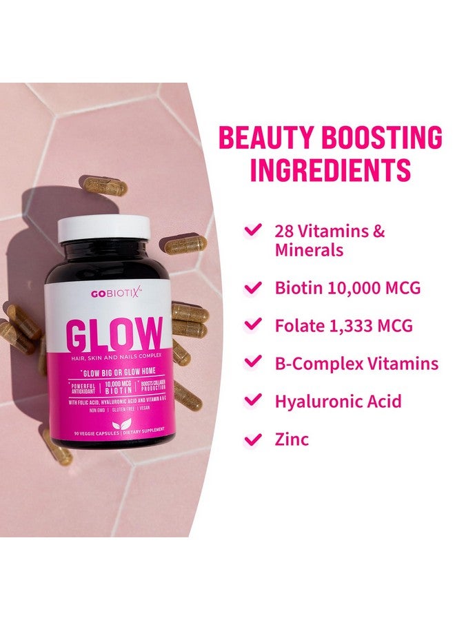 GOBIOTIX Hair Skin and Nails Vitamin Supplement - Biotin Pills with Hyaluronic Acid, Folate, Iron, Magnesium, and Zinc - Collagen Production, Hair Growth (2 Pack) - Image 5
