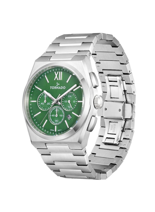 TORNADO Men's Multi Function Display Watch With Silver Stainless Steel Strap - T24105-SBSH - Image 2